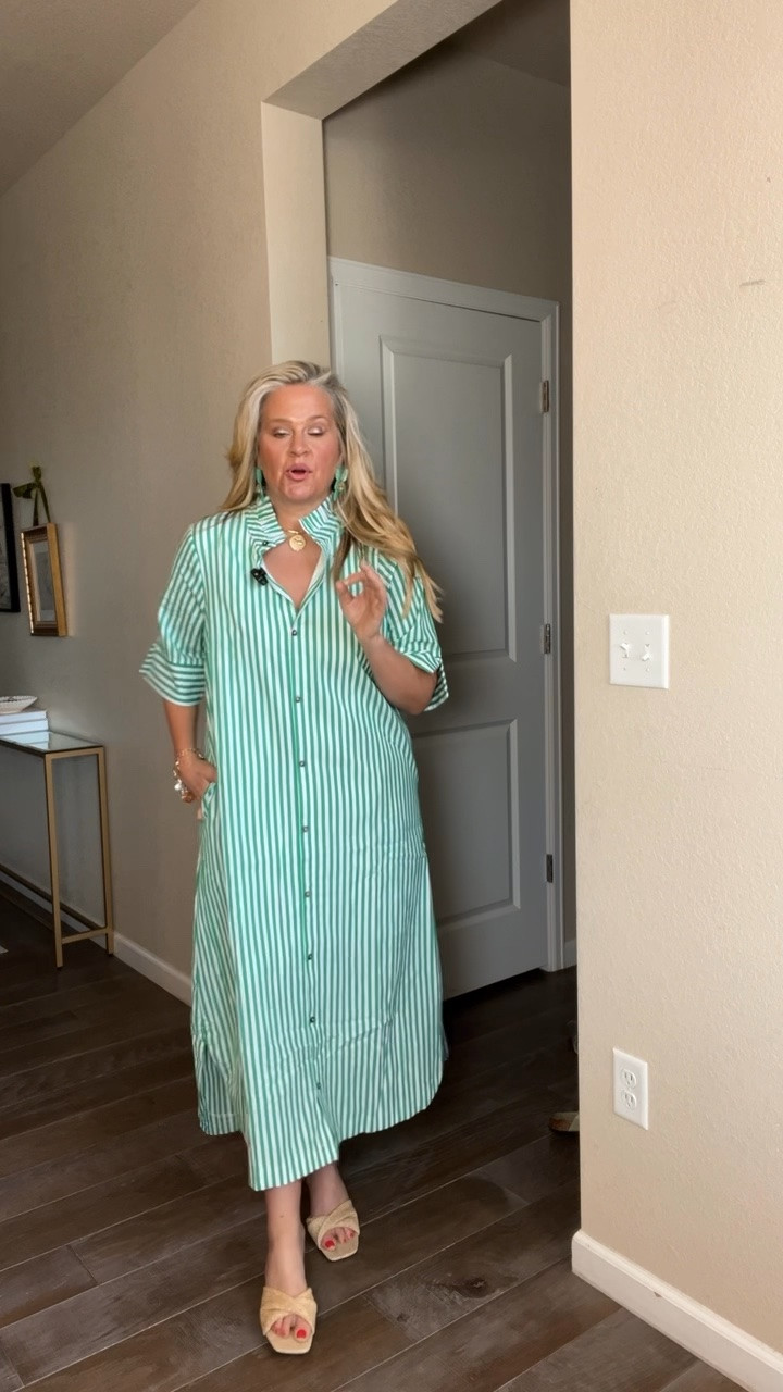 ✨Tap the bell, save and ❤️ for over 40 fashion, midlife style, midsize fashion and luxury looks for less. 

If getting dressed has felt harder lately… it might not be your body. It might just be the outfit physics.

This dress works because it creates shape without clinging.
✔ Lift through the collar and vertical stripe
✔ Skim through the relaxed silhouette
✔ Balance through the clean straight line and structured cuff

That’s the difference between a dress that just “fits” and one that actually makes you feel good in your body again.

This is the kind of piece that makes getting dressed easy. 🤍

⬇️Sizing information:
Large (size down if in between sizes.) 


👑"Helping you look good, feel good!" - Lindsey Denver

midlife fashion, over 40 style, Gen X style, quiet luxury, elevated basics, outfit physics, belly friendly fashion, mid rise jeans, wide leg jeans, structured denim jacket, linen pants, matching sets, polished casual outfits, modern classic style, flattering basics, comfortable chic, minimal luxury, easy summer outfits, midsize fashion, structure over squeeze, denim shirts, easy elegant outfits @shopavara

#LTKOver40 #LTKMidsize #LTKPlusSize