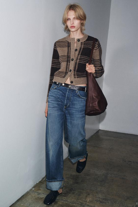 CHECK KNIT CARDIGAN | Zara UK