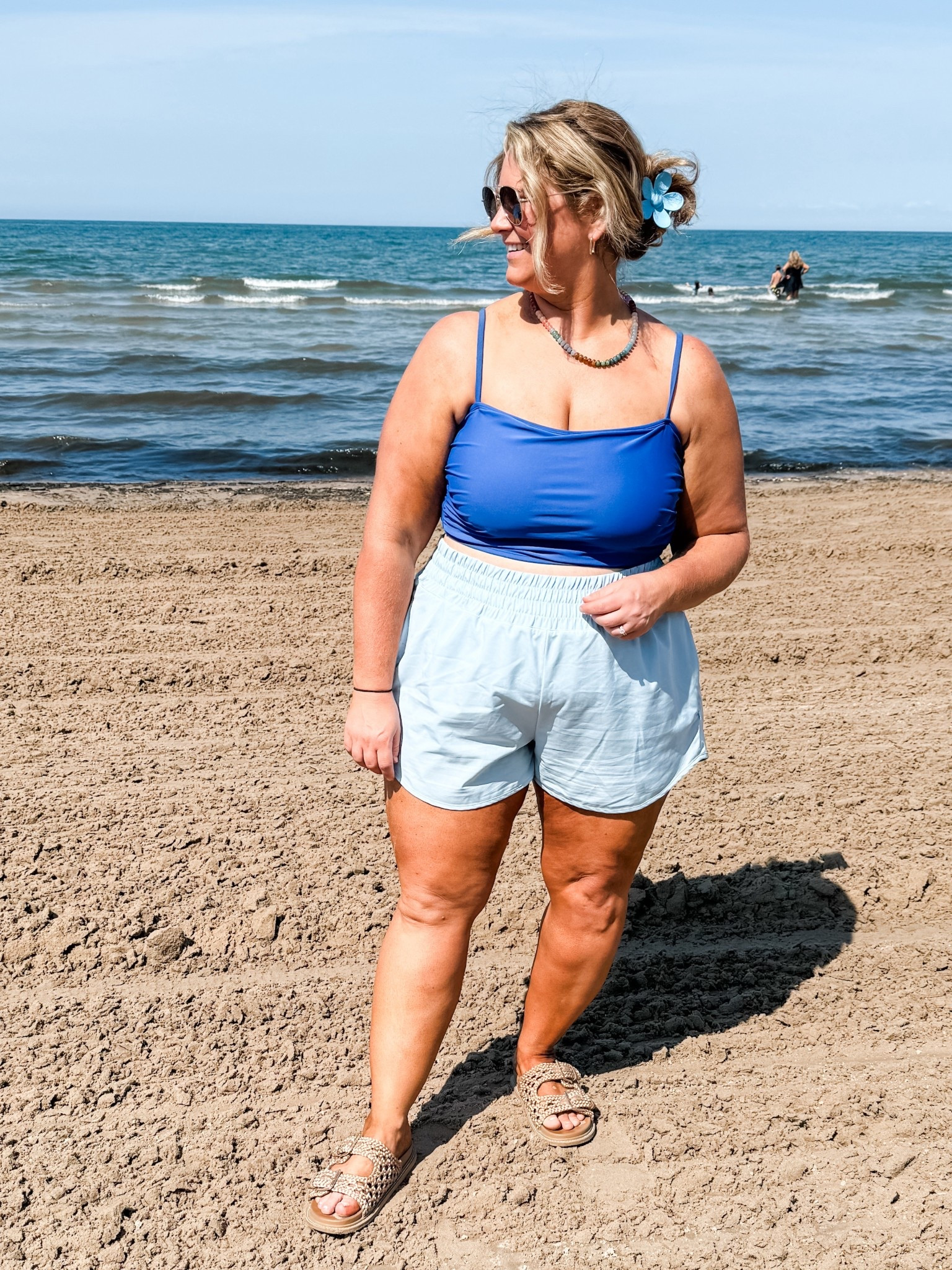 Wearing an XL in my swimsuit from Cupshe and an XXL in my shorts  

#LTKMidsize #LTKActive #LTKSwim