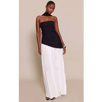 Black Contrast Pleated Skirt Maxi Dress | PrettyLittleThing US