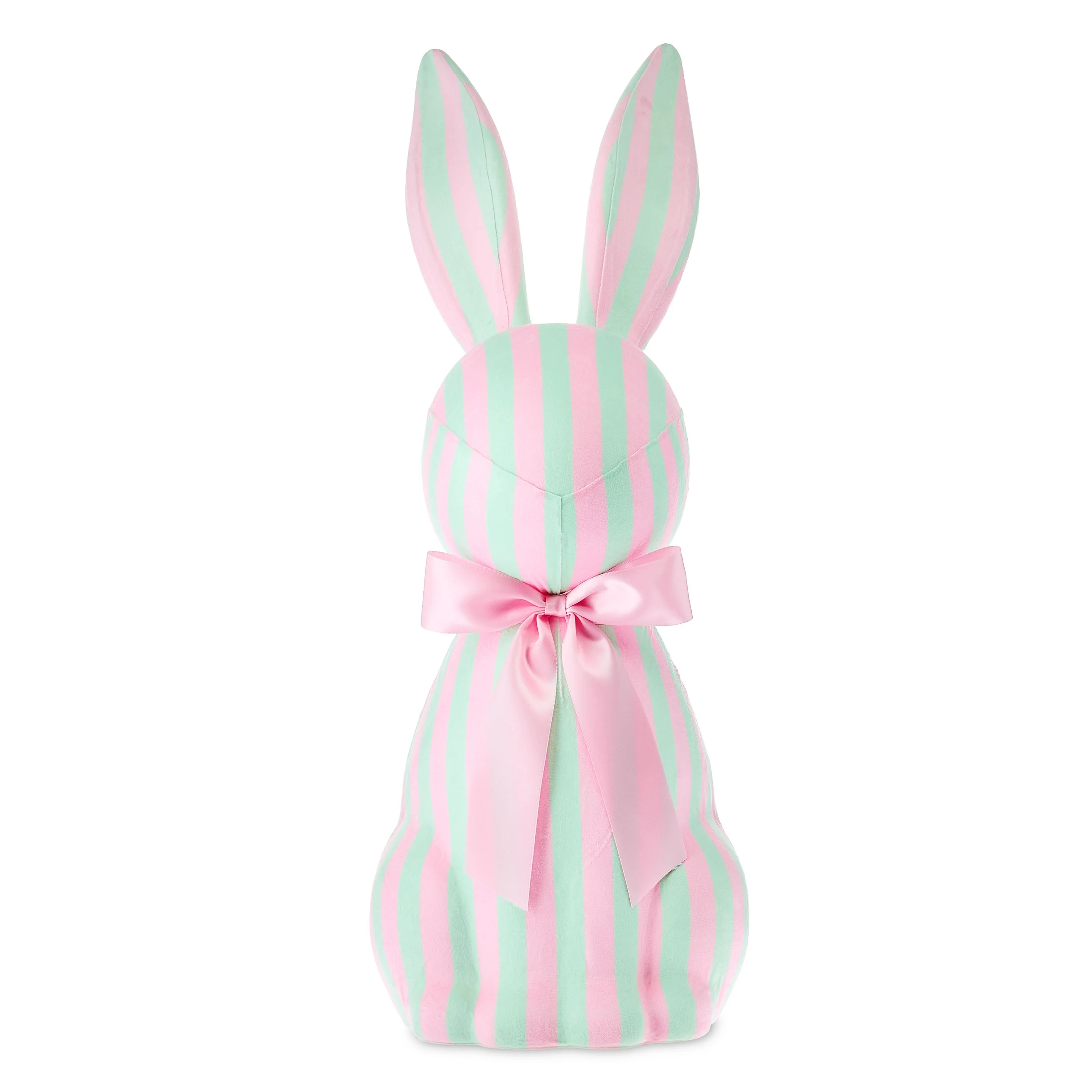 Jumbo Striped Bunny Tabletop Decoration, Mint Green and Pink, 27", Easter by Way To Celebrate | Walmart (US)