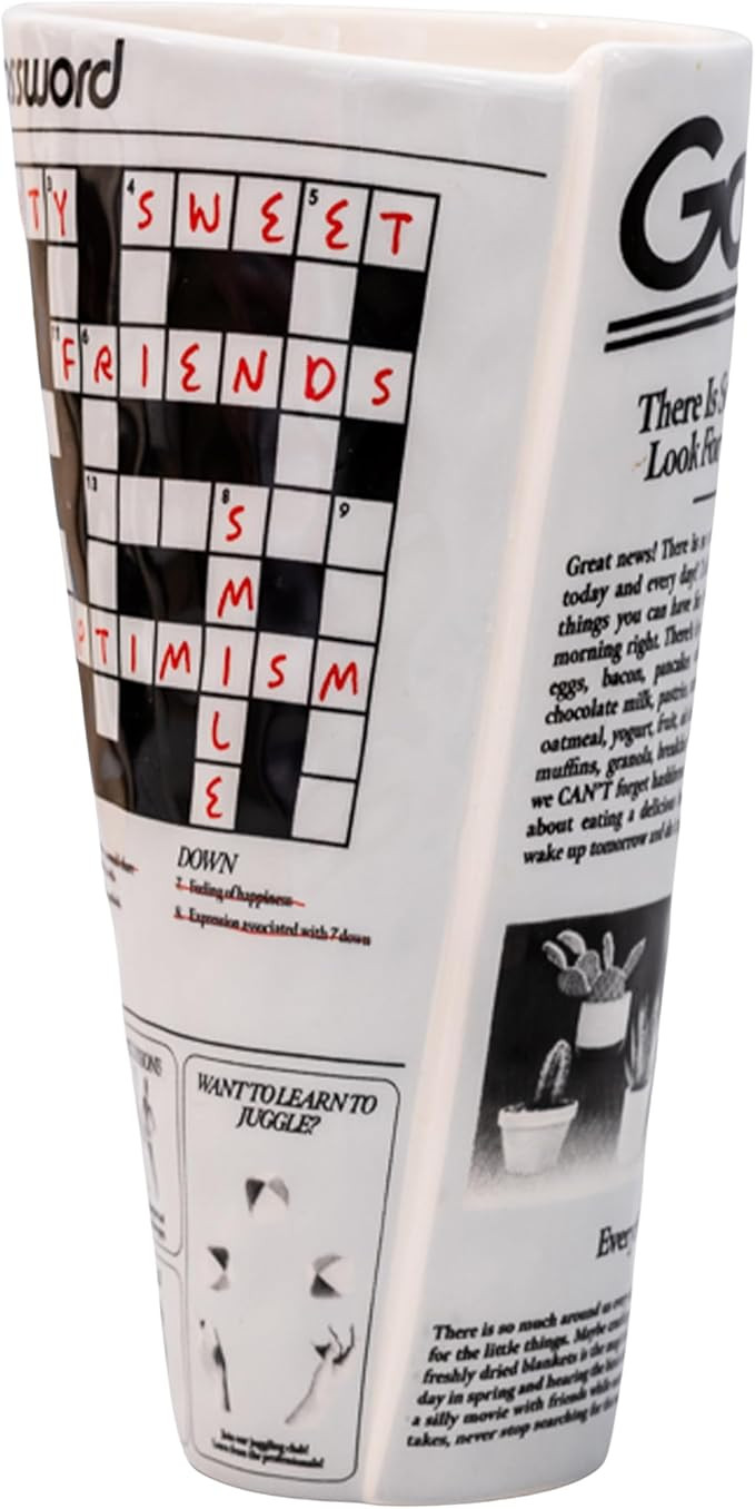 ban.do Vintage Inspired Newspaper Vase, Retro Ceramic Shelf Decor, Unique/Novelty/Eclectic Flower... | Amazon (US)