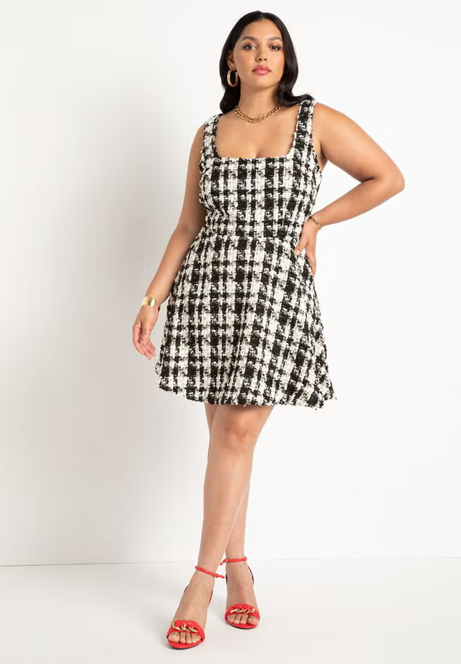 Flare Tweed Mini Jumper | Eloquii