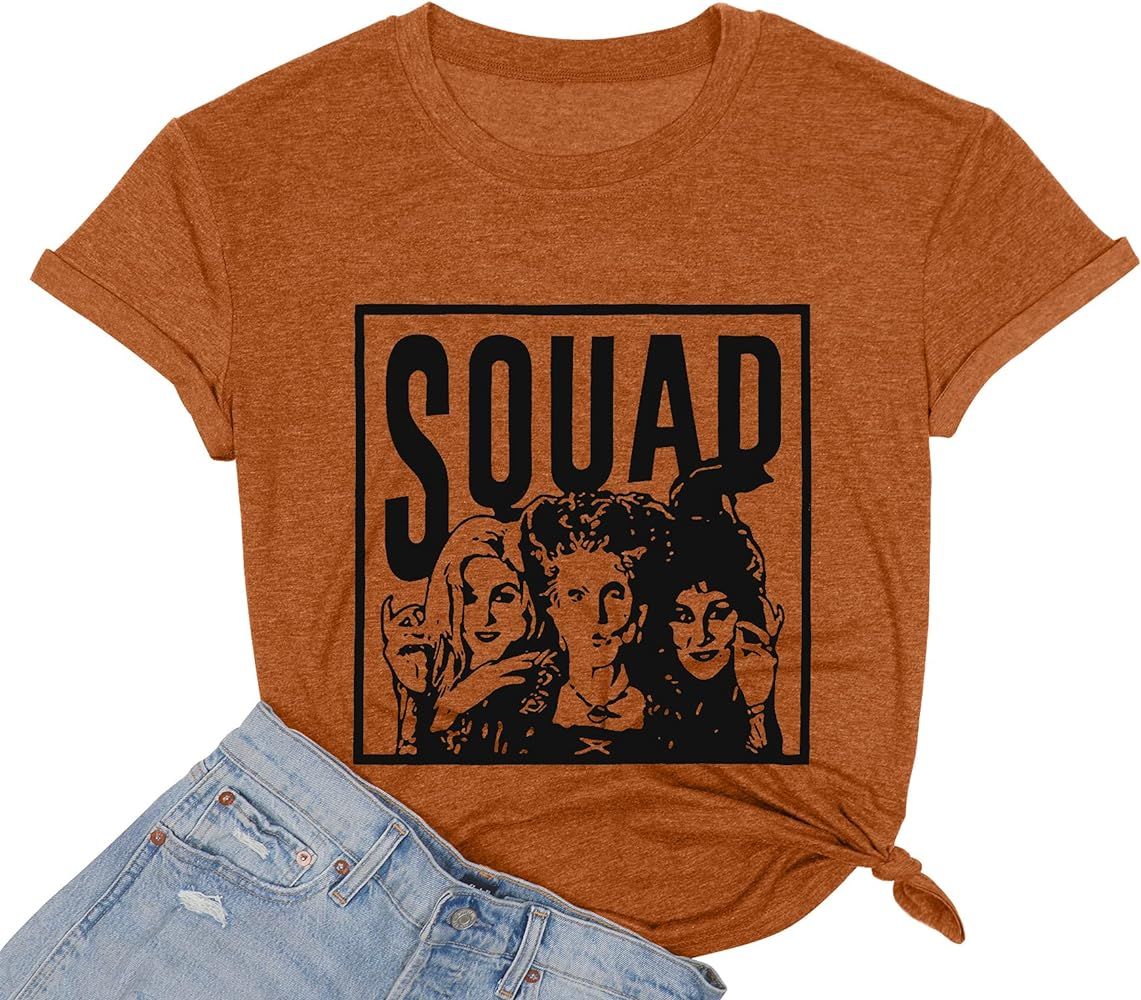 Sanderson Sisters Shirt Witch Squad Women Halloween Tshirt Hocus Pocus Funny Graphic Tee Top | Amazon (US)