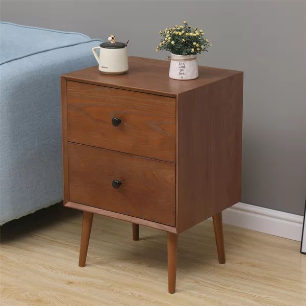 Waring 2 - Drawer Nightstand in Brown | Wayfair North America