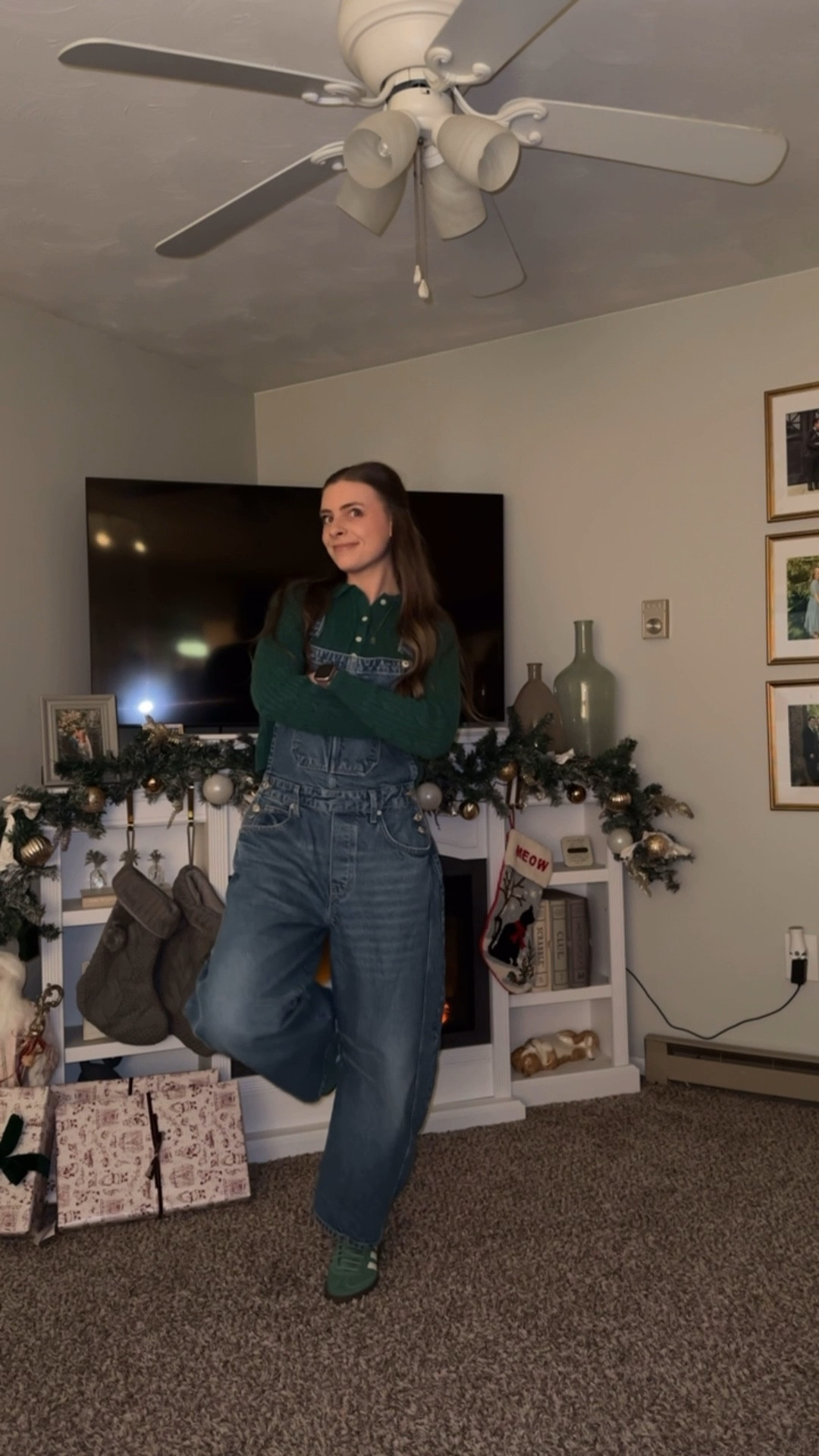 12/17/25 ootd!

Sweater: Target (thrifted)
Overalls: Free People
Sneakers: Adidas Spezial 