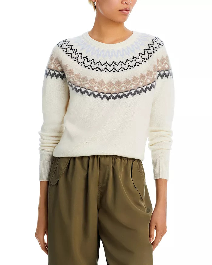 Fair Isle Crewneck Cashmere Sweater - 100% Exclusive | Bloomingdale's (US)