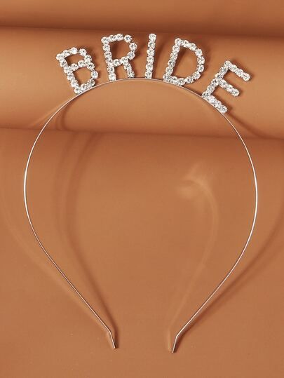 Rhinestone Letter Decor Bridal Hair Hoop | SHEIN