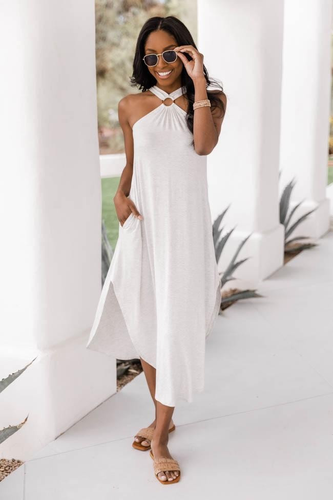 Feel That Sunshine Maxi Dress Grey | The Pink Lily Boutique