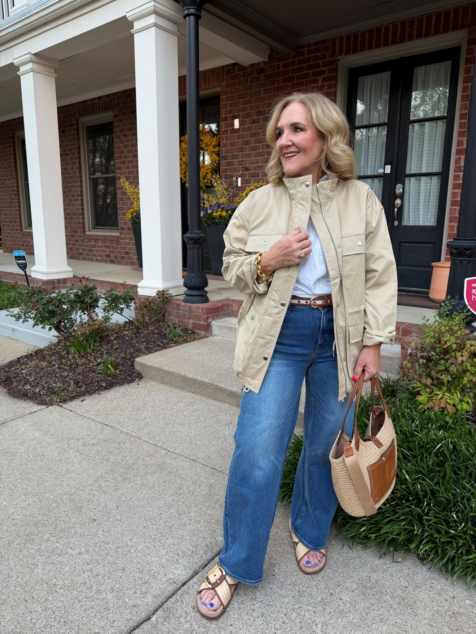 Dinner outfit tonight 
jacket size medium petite 
Jeans size 29 inseam 28
Blouse size medium 
10% off code NANETTE on Eric javits purse 


#LTKootd #LTKSaleAlert #LTKOver40