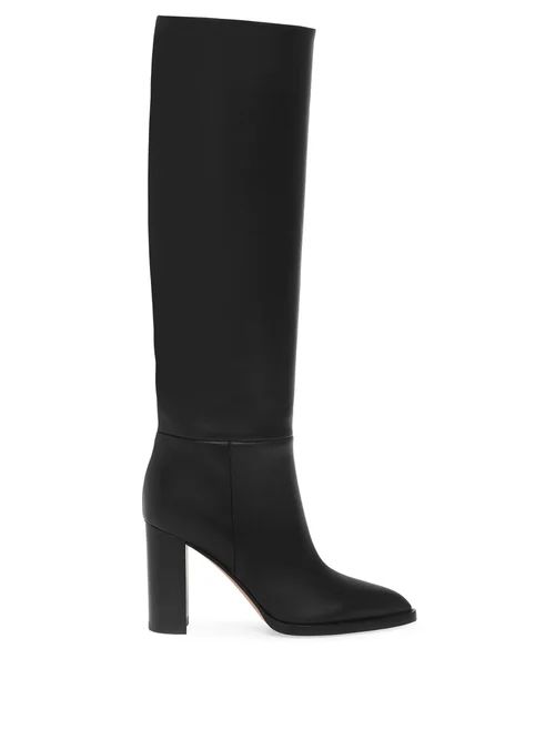 Gianvito Rossi - Hynde 85 Leather Knee-high Boots - Womens - Black | Matches (US)