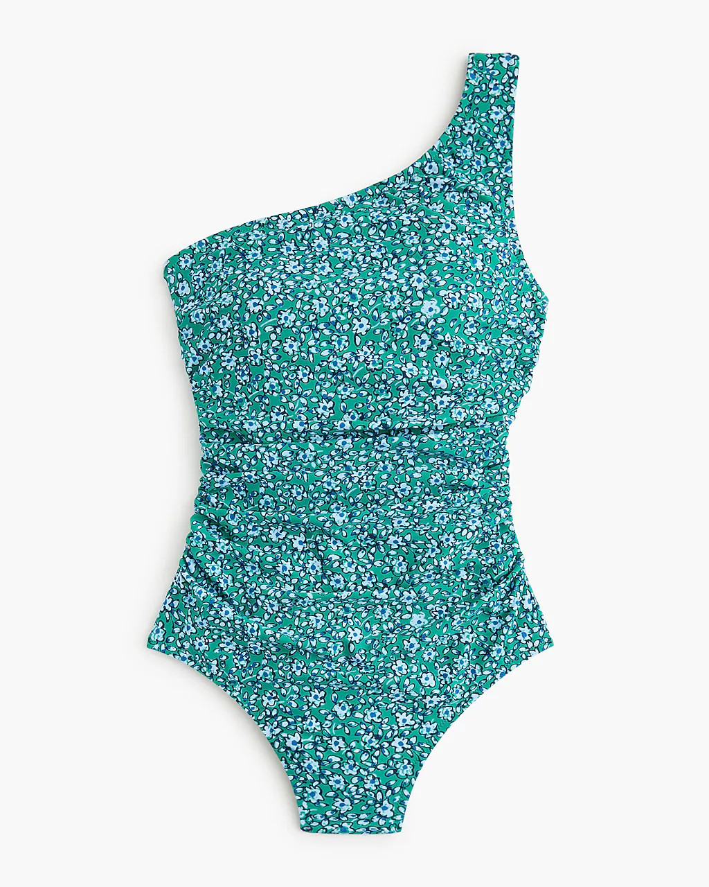 Printed ruched one-shoulder swimsuit | J.Crew Factory