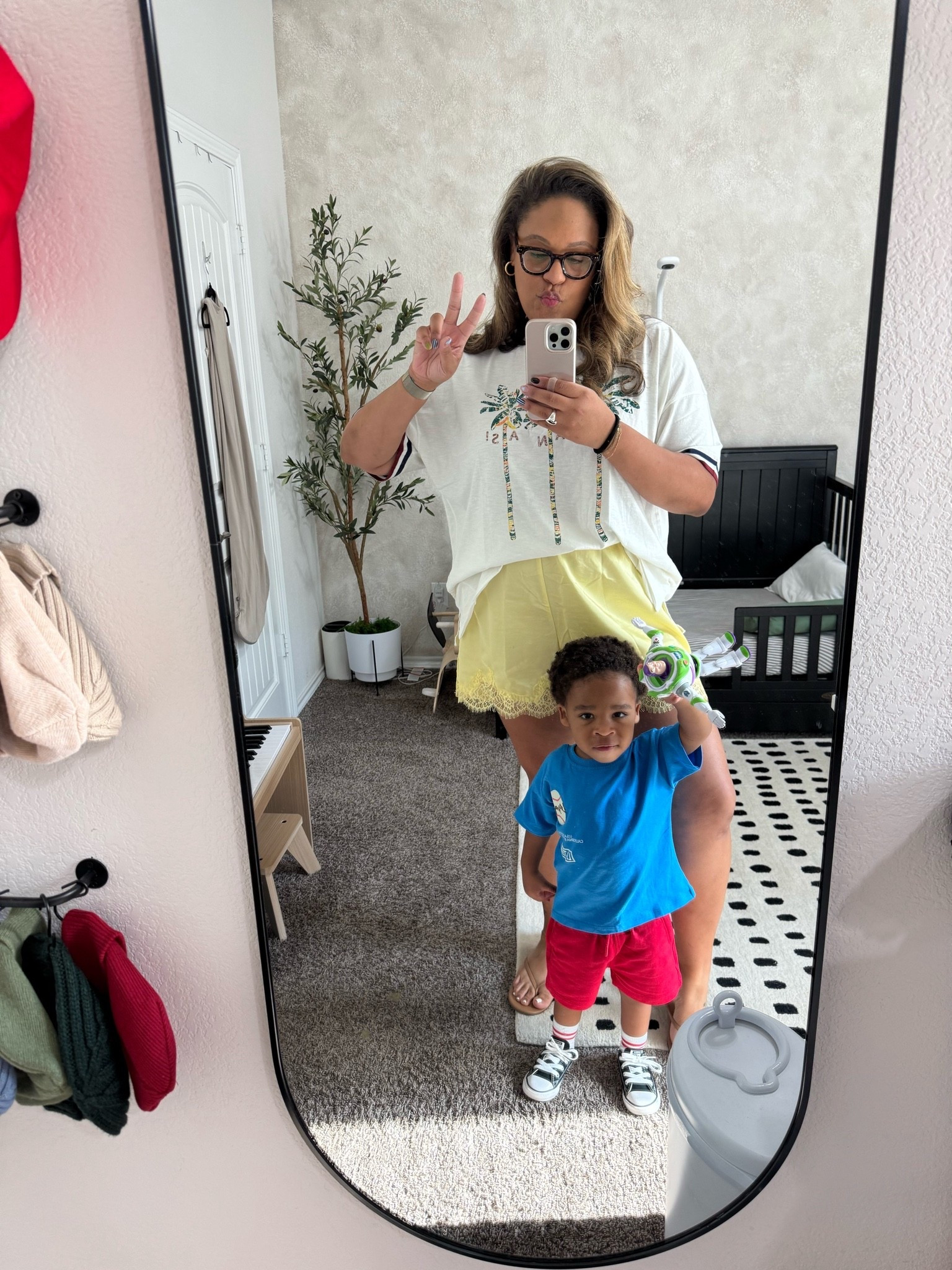 Mommy/son ootd
Mom top: @Aerie XL, shorts: Old Navy XL 
Toddler top: @Zara size 2, shorts: cotton on size 2

#LTKPlusSize #LTKootd #LTKKids