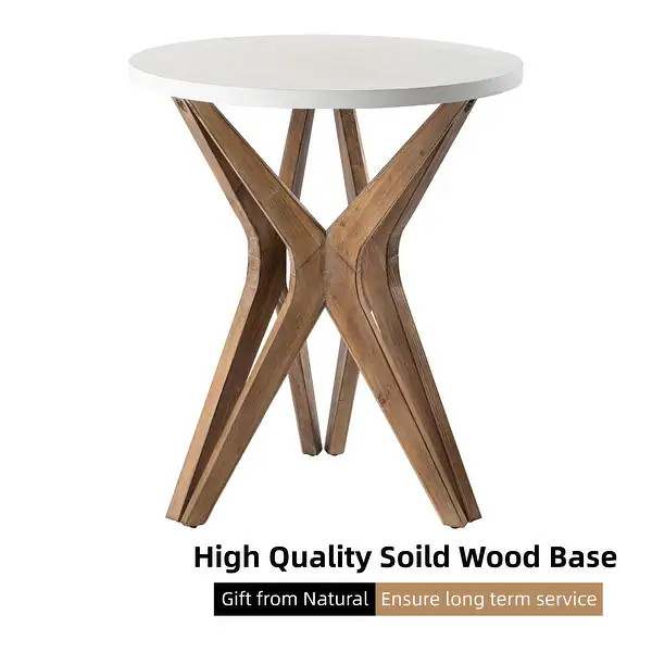 COZAYH Pedestal Farmhouse End Table, Distressed White Top with Base for Modern Farmhouse, Boho De... | Bed Bath & Beyond