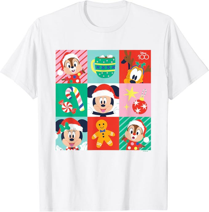 Disney 100 - Christmas Grid T-Shirt | Amazon (US)