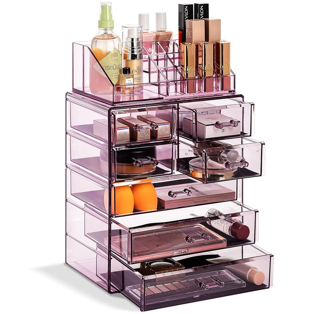 Sorbus Clear Cosmetic Makeup Organizer - Make Up & Jewelry Storage, Case & Display - Spacious Des... | Amazon (US)