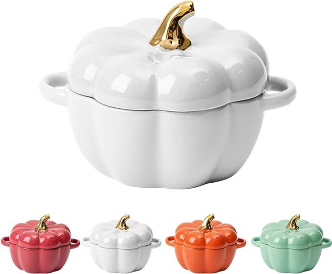 Pumpkin Pot, Pumpkin Cooking Pot, Halloween Cute Pumpkin Oven Pot with Lid Double Ear Baking Bowl... | Amazon (US)