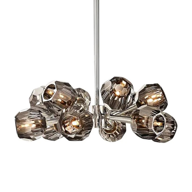 AFANQI 23.5" Sputnik Crystal Ceiling Light Chrome Color 12 Lights Chandelier Pearlyblack Pendant ... | Walmart (US)