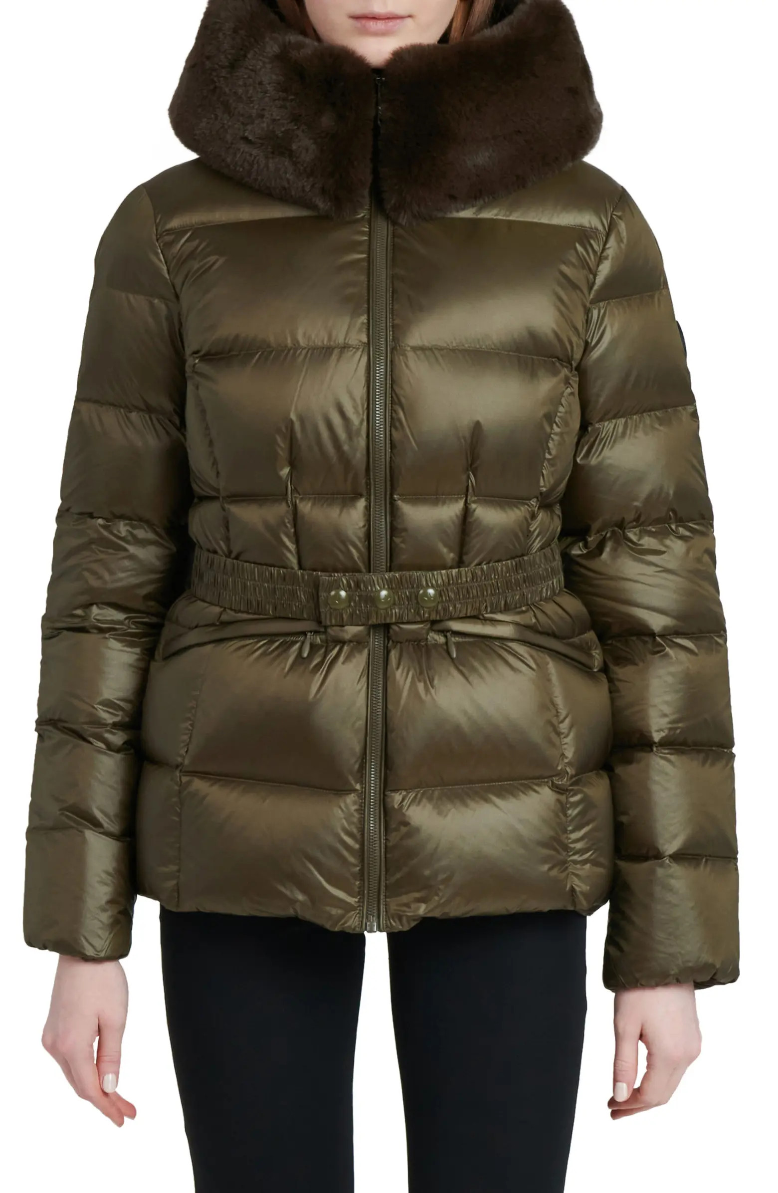 Lux Faux Fur Lined Water Resistant Recycled Nylon Down Puffer Jacket | Nordstrom