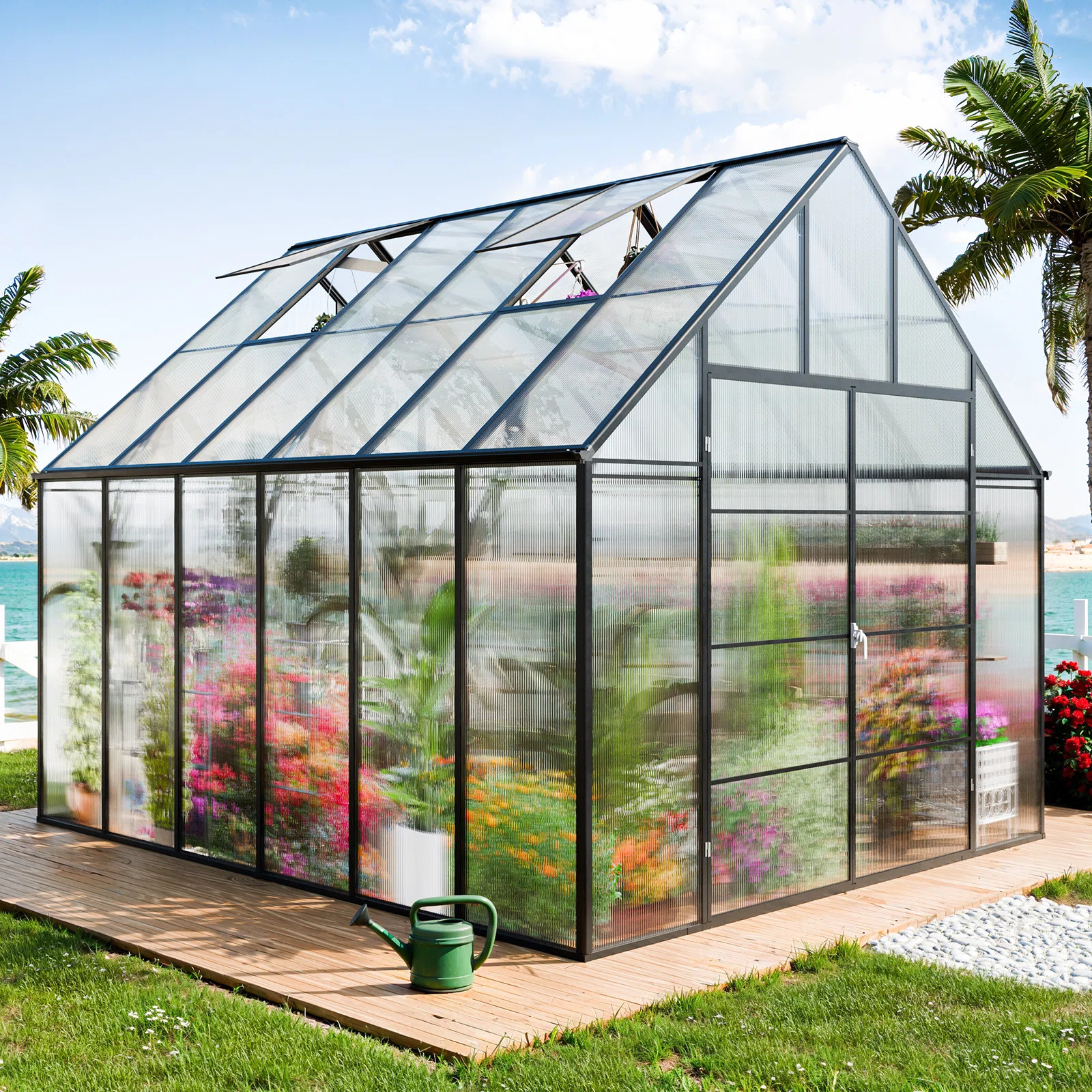 JULY'S SONG 10.3' W x 12.3' D Polycarbonate Greenhouse Walk in Heavy Duty Greenhouse Assembly Upd... | Wayfair North America
