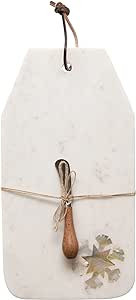 Creative Co-Op 16" L x 9" W Marble w/Mother of Pearl Snowflake Inlay & Wood Handle Canape Knife, ... | Amazon (US)