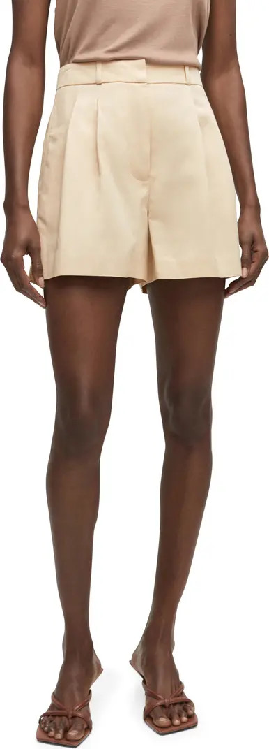 MANGO Pleated High Waist Shorts | Nordstrom | Nordstrom