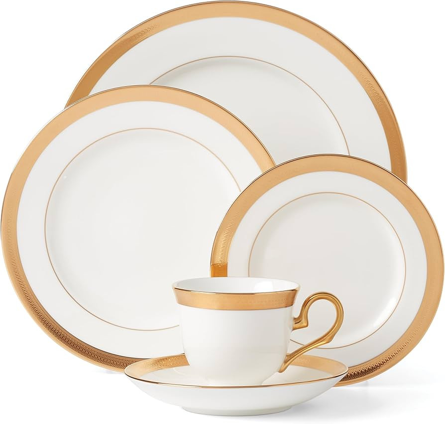 Amazon.com | Lenox White Lowell 5-Piece Place Setting, 5 Count: Dinnerware Sets | Amazon (US)