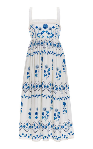 Barbara Ventura Embellished Cotton Midi Dress | Moda Operandi (Global)