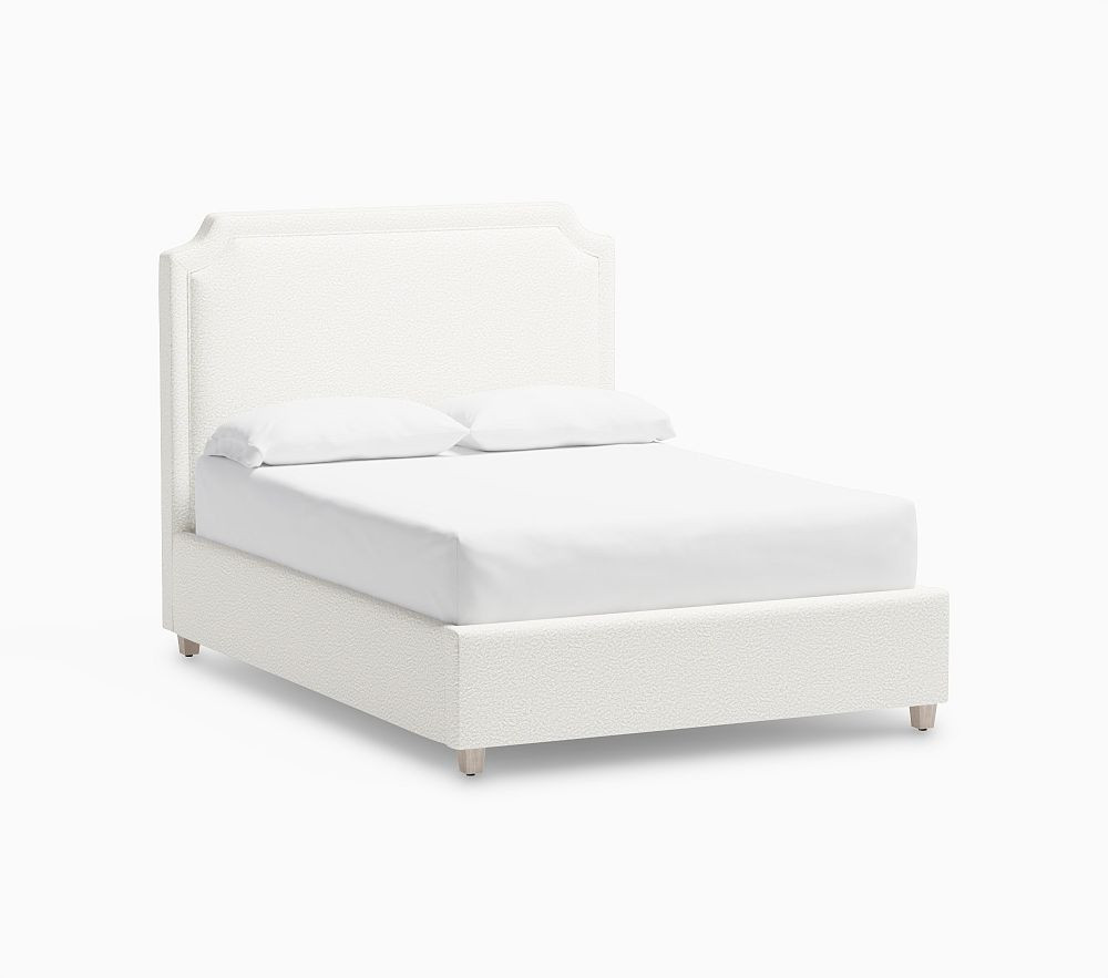 Ava Upholstered Storage Bed Full Performance Brushed Boucle Ivory | Pottery Barn Kids