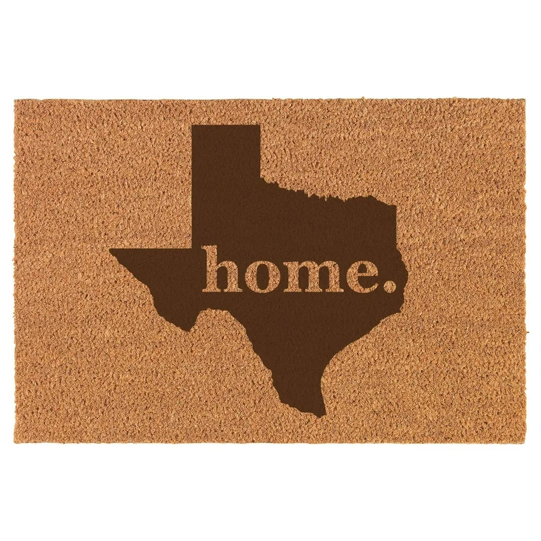 Texas Home Doormat Brown Natural Coir Rectangular Front Entry Non Slip Door Mat (18 in. x 30 in.) | Walmart (US)
