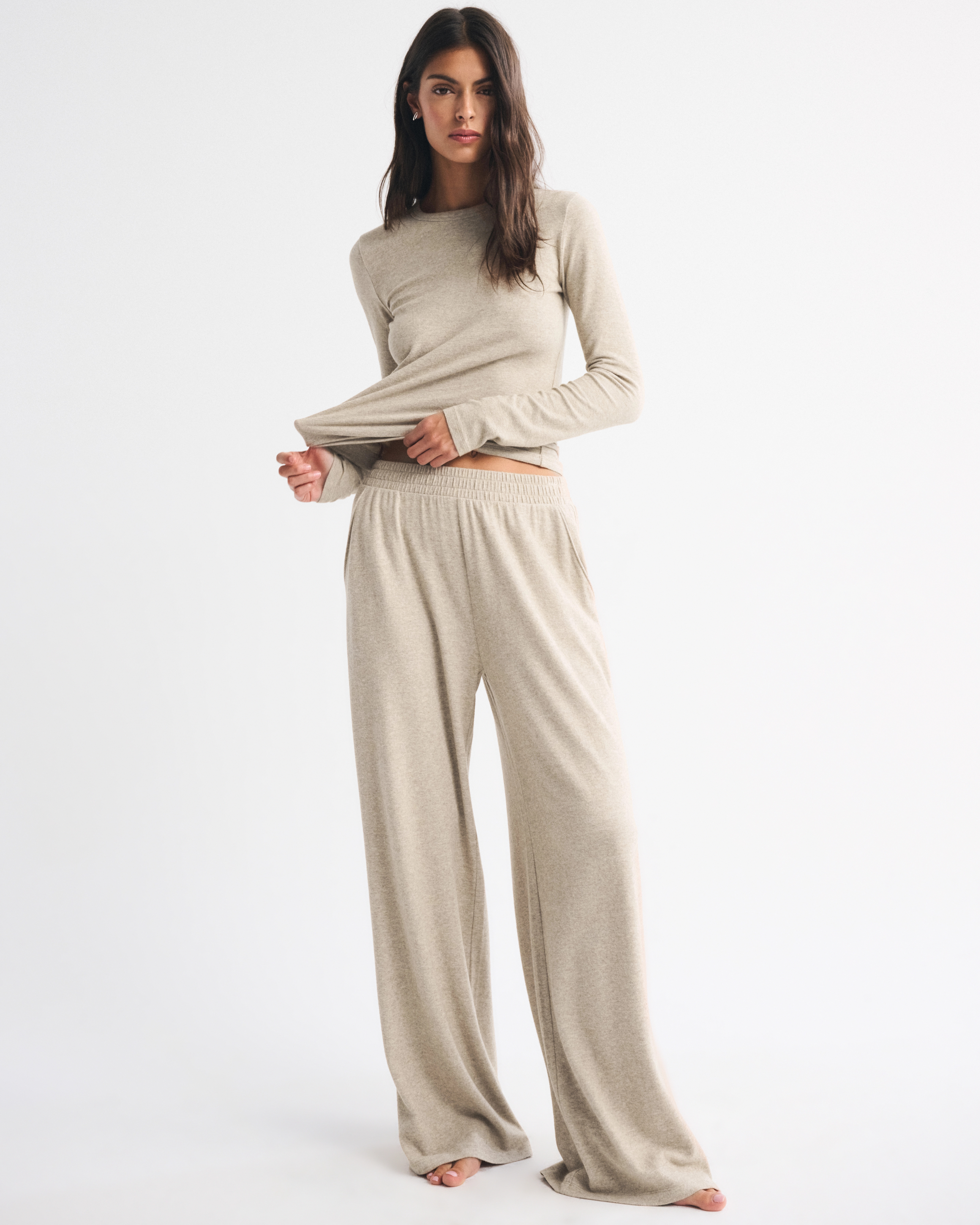 Lounge Brushed Wide Leg Sweatpant | Abercrombie & Fitch (US)