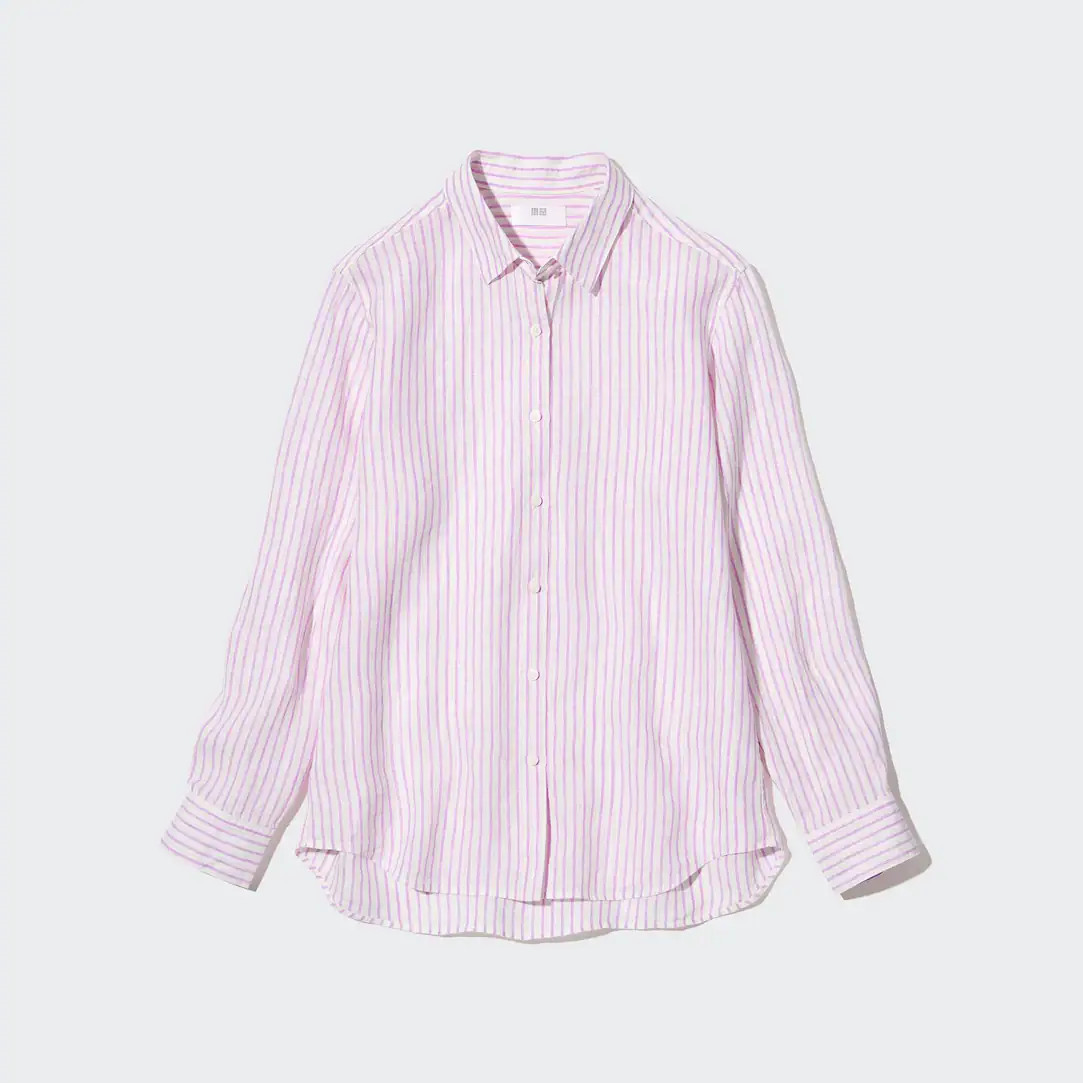 100% Premium Linen Striped Shirt | UNIQLO (UK)