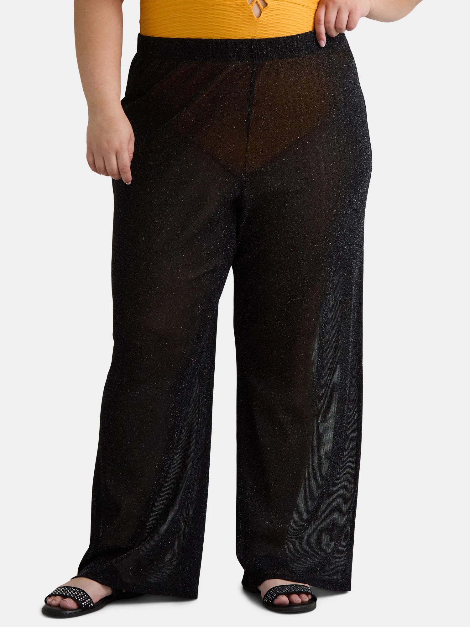 Time and Tru Women's and Women's Plus Sparkle Coverup Pants, Sizes XS-3X | Walmart (US)
