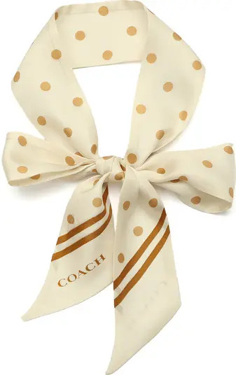 COACH Polka Dot Silk Skinny Scarf | Nordstrom | Nordstrom