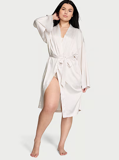 Satin Midi Robe, White/ivory, Xlxxl - Women's Robes - Victoria's Secret | Victoria's Secret (US / CA )