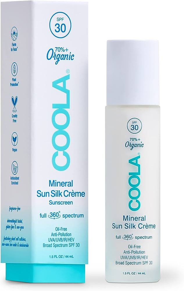 COOLA Organic Sun Silk Creme and Face Moisturizer with SPF 30, Dermatologist Tested Mineral Sunsc... | Amazon (US)