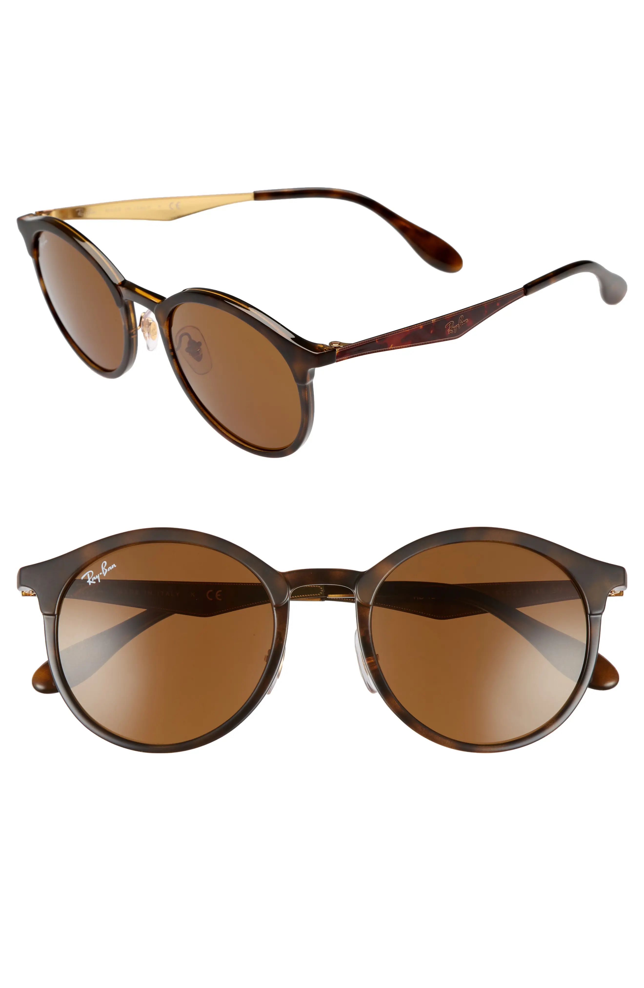 Solid 51mm Round Sunglasses | Nordstrom