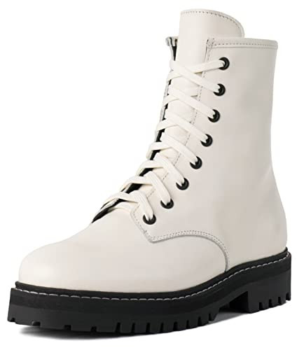 Thursday Boot Company Women's Lace up Leather Combat Boots, Ecru, 9.5 | Amazon (US)