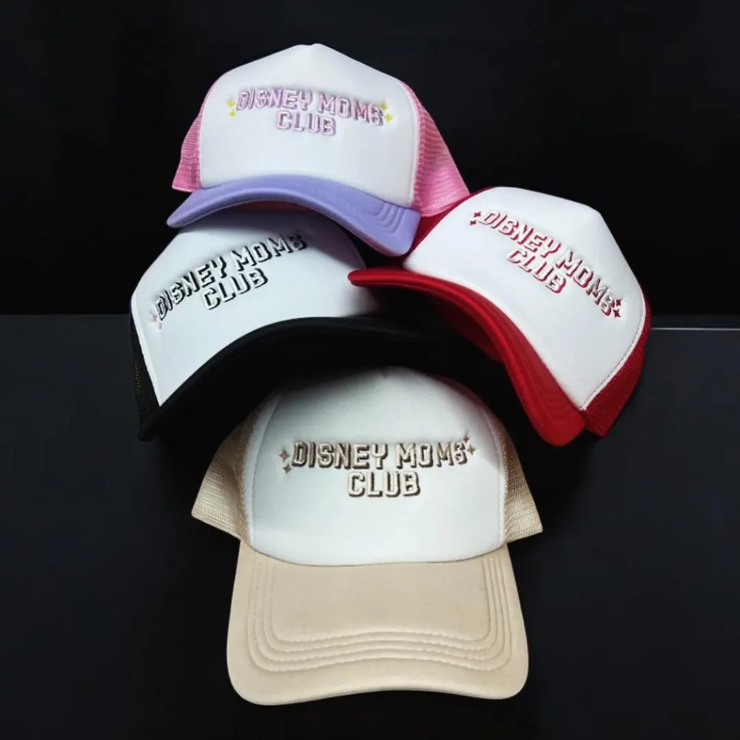 Embroidered "disney MOMS CLUB” Trucker Hat – Purple and Pink Hat With Mouse Ears, Disney Mom ... | Etsy (Global)