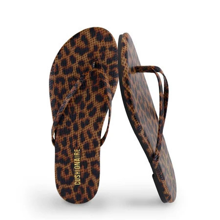 Cushionaire Cruise Lightweight Minimalist Womens Flip Flops - Comfortable Beach Sandals for Women with Cushioned Footbed & Flexible Slip On Design, Casual Vacation Essentials | Walmart (US)