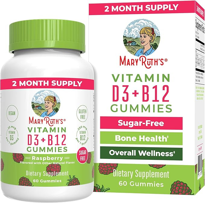 MaryRuth's | Vitamin D3 + Vitamin B12 Gummy Supplements for Adults & Kids | Supports Bone Health ... | Amazon (US)