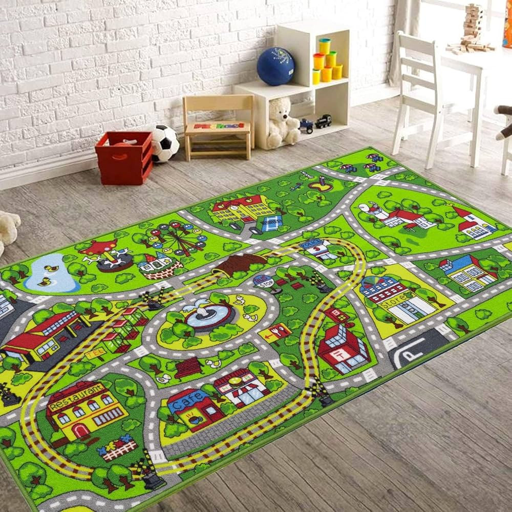 Booooom Jackson Car Mats for Kids-Car Road Mat for Children Toy Cars-Non-Slip Car Play Carpet,Car... | Amazon (CA)
