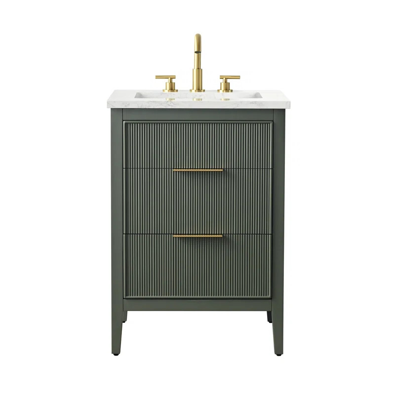 Emma 24'' Single Bathroom Vanity with Engineered Stone Top | Wayfair North America