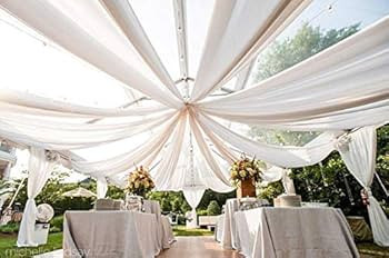 120" Wide (10ft Wide) Sheer Voile Chiffon Fabric - Perfect for Draping Panels and Masking for Wed... | Amazon (US)