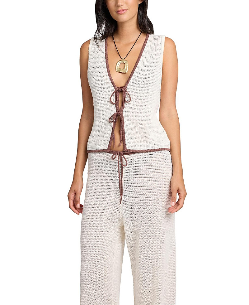 Onia Linen Knit Tie Front Tank Top | Bloomingdale's (US)