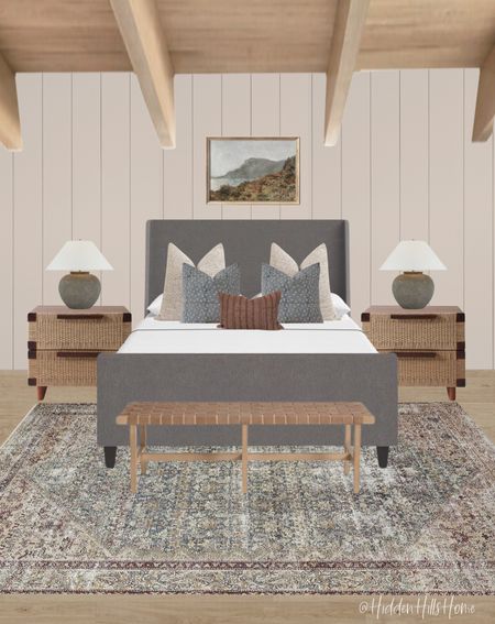 Modern cottage bedroom decor ideas, bedroom mood board, home decor, master bedroom design Inspo #bedroom 
Wall color is SW Reticence

#LTKstyletip #LTKhome #LTKsalealert