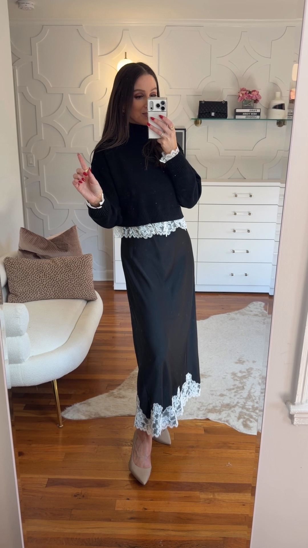 How cool is this 2in1 sweater slip dress! True to size.
