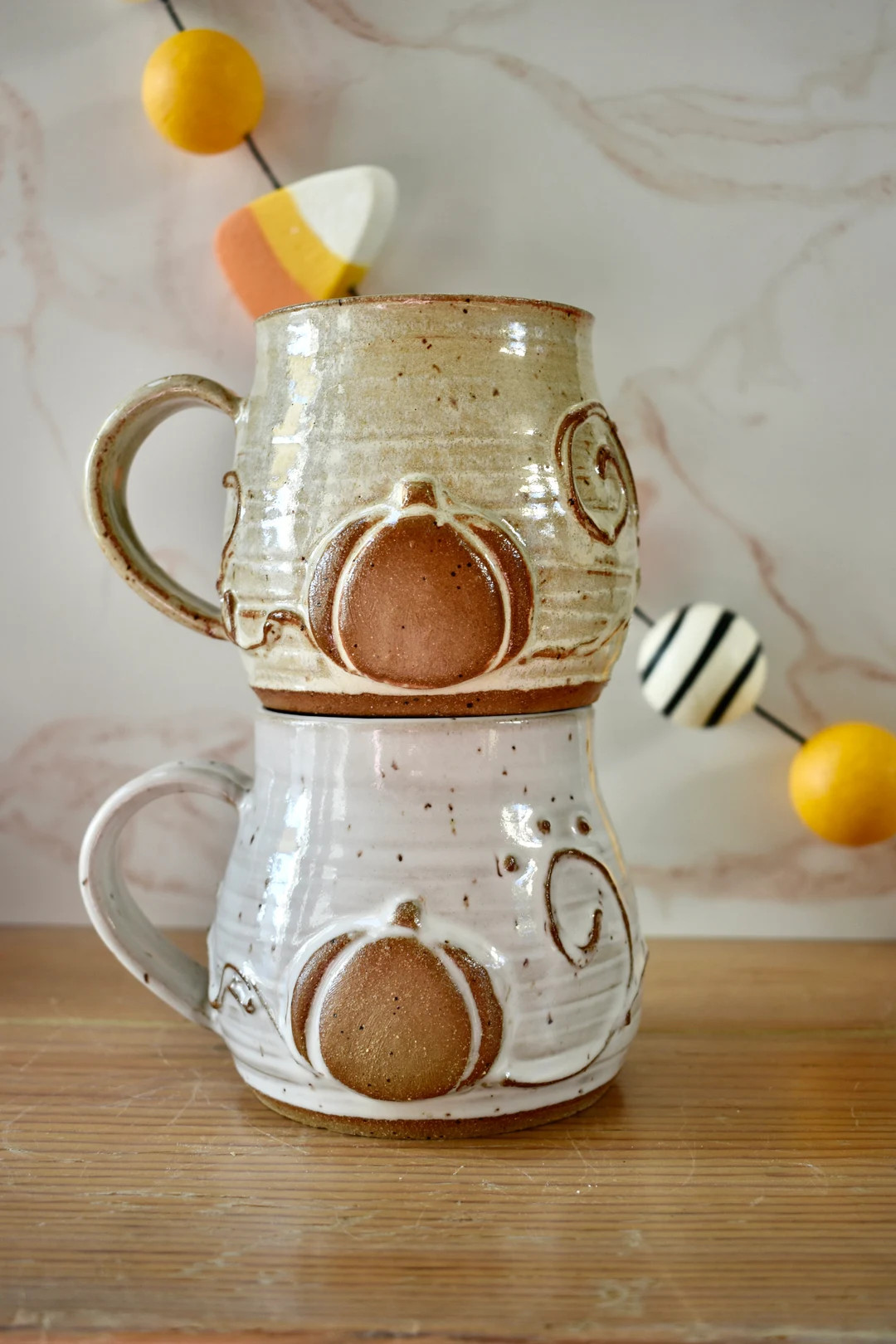 PRESALE! Curvy Pumpkin Spice Ceramic Mug: Rustic Fall Coffee Mug - Etsy | Etsy (US)