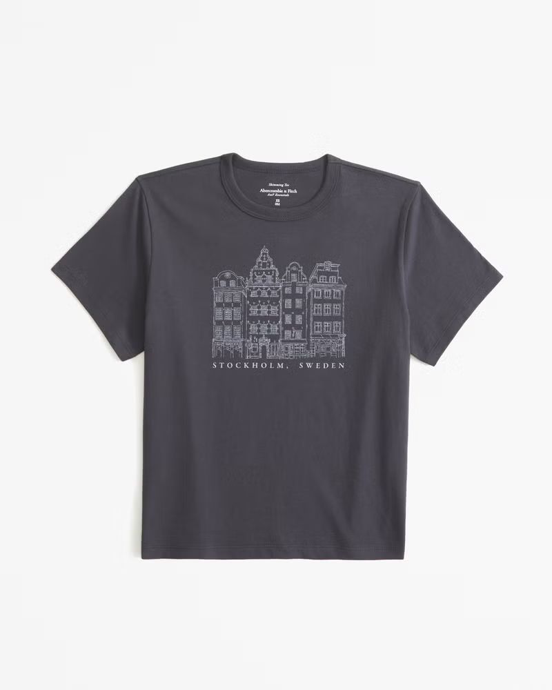 Short-Sleeve Stockholm Graphic Skimming Tee | Abercrombie & Fitch (US)