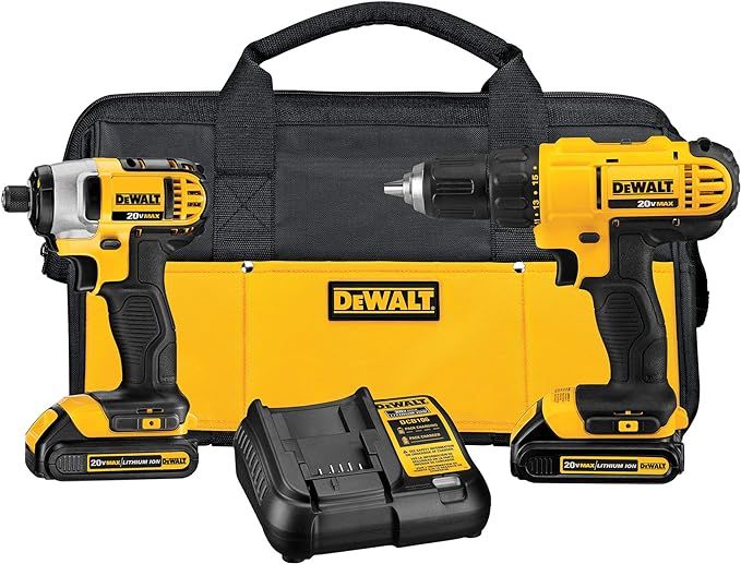 DEWALT 20V Max Cordless Drill Combo Kit, 2-Tool (DCK240C2),Yellow/Black Drill Driver/Impact Combo... | Amazon (US)